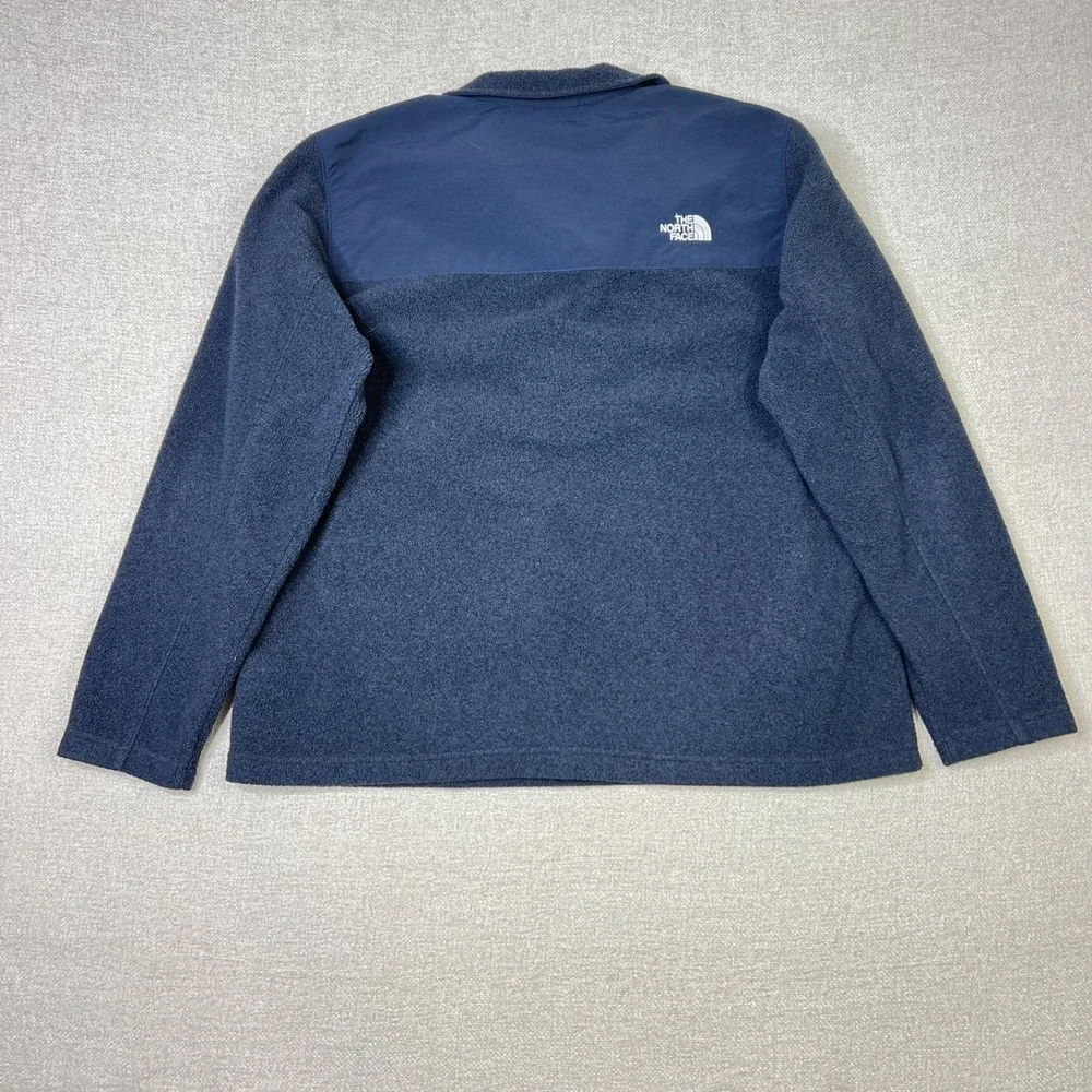 The North Face Denali Half Zip Fleece Jacket Navy Blue Half Zip Pocket Men's XL